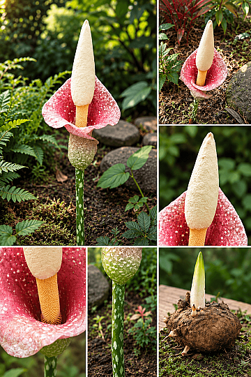 Amorphophallus Muelleri - Güneydoğu Asya'dan Dev Çiçekli ve Desenli Gözdeli Özel Caudex Tür