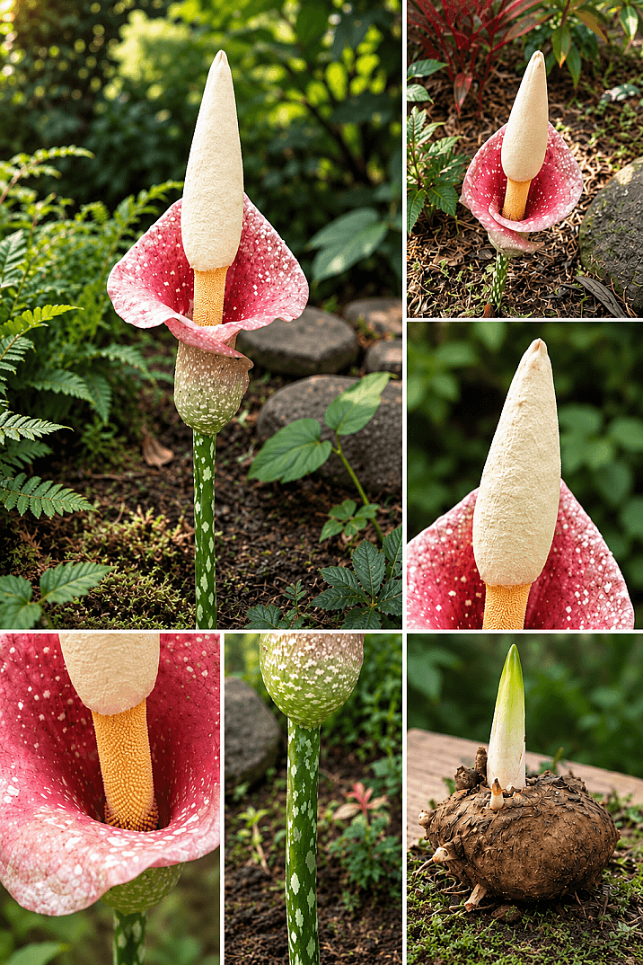 Amorphophallus Muelleri - Güneydoğu Asya'dan Dev Çiçekli ve Desenli Gözdeli Özel Caudex Tür