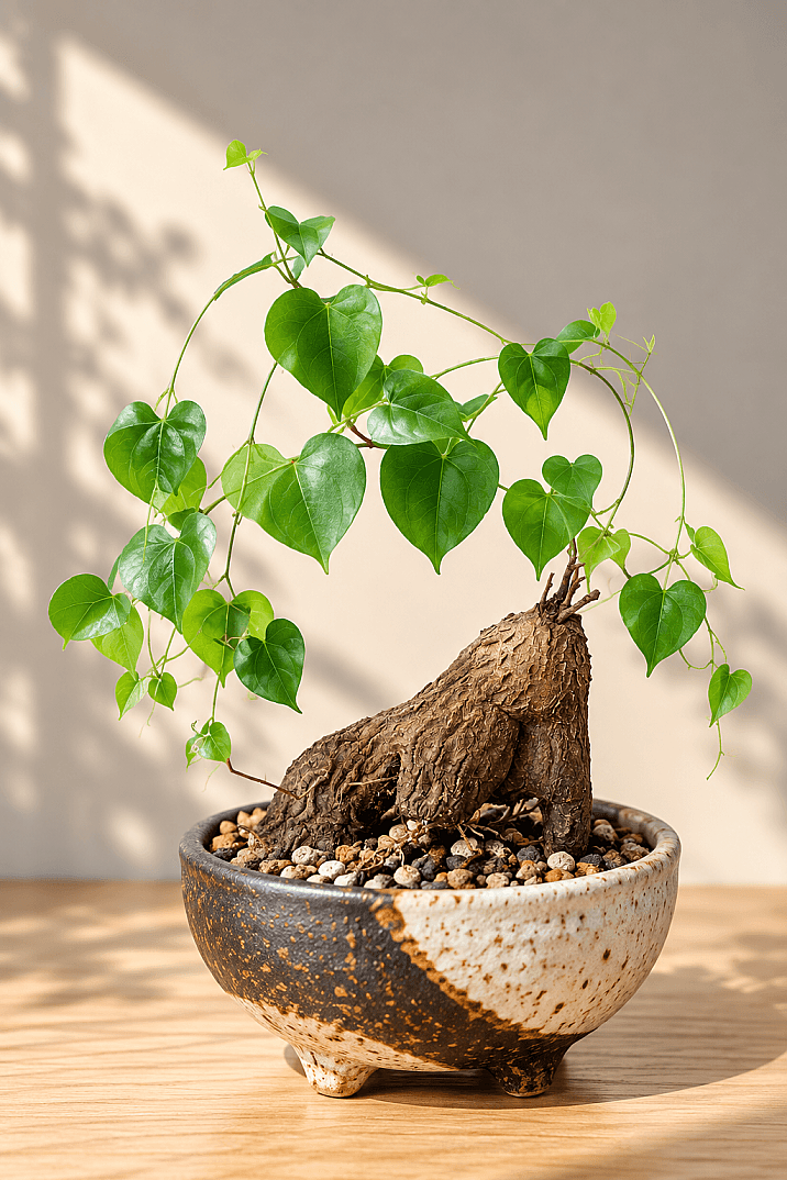 Dioscorea sylvatica - Güney Afrika'dan Heykelsi Gövdeli Caudex Tür (Kaplumbağa Kabuğu Bitkisi)