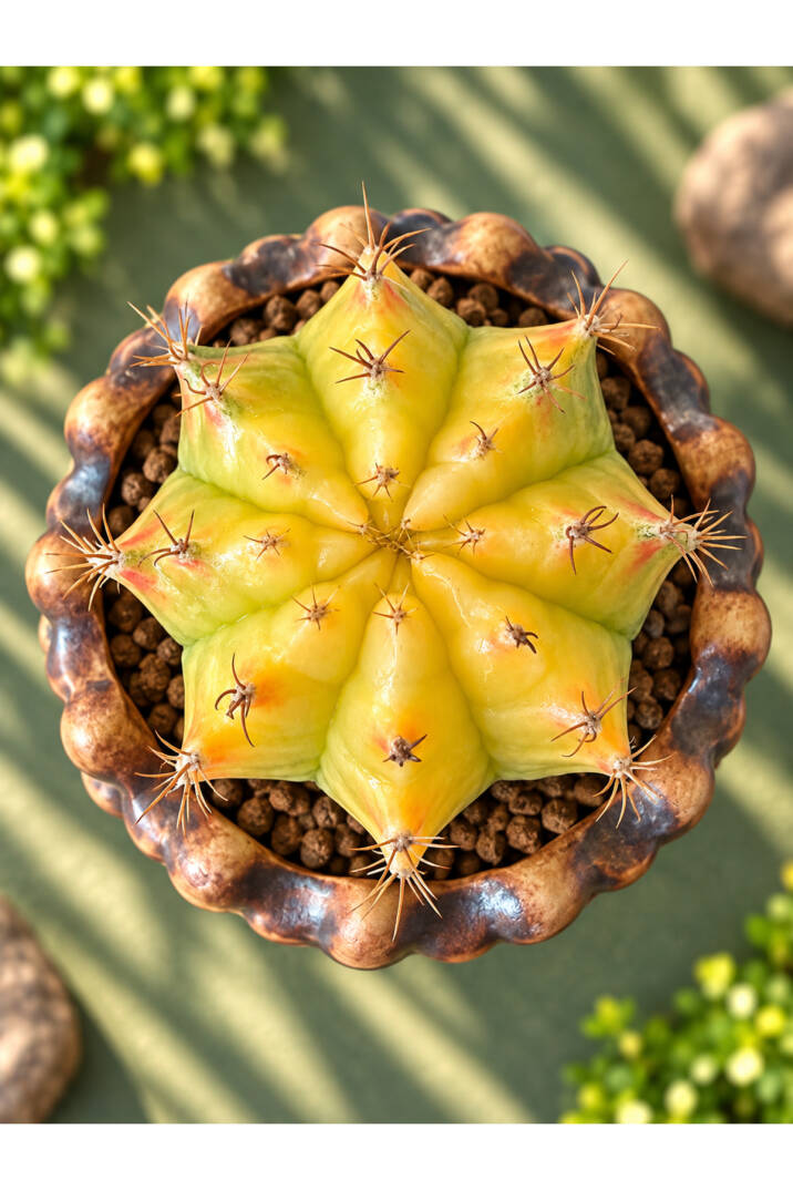 Gymnocalycium M. Variegata “Neon büyük boy, SARI - Özel Renk” - tohumdan - 2