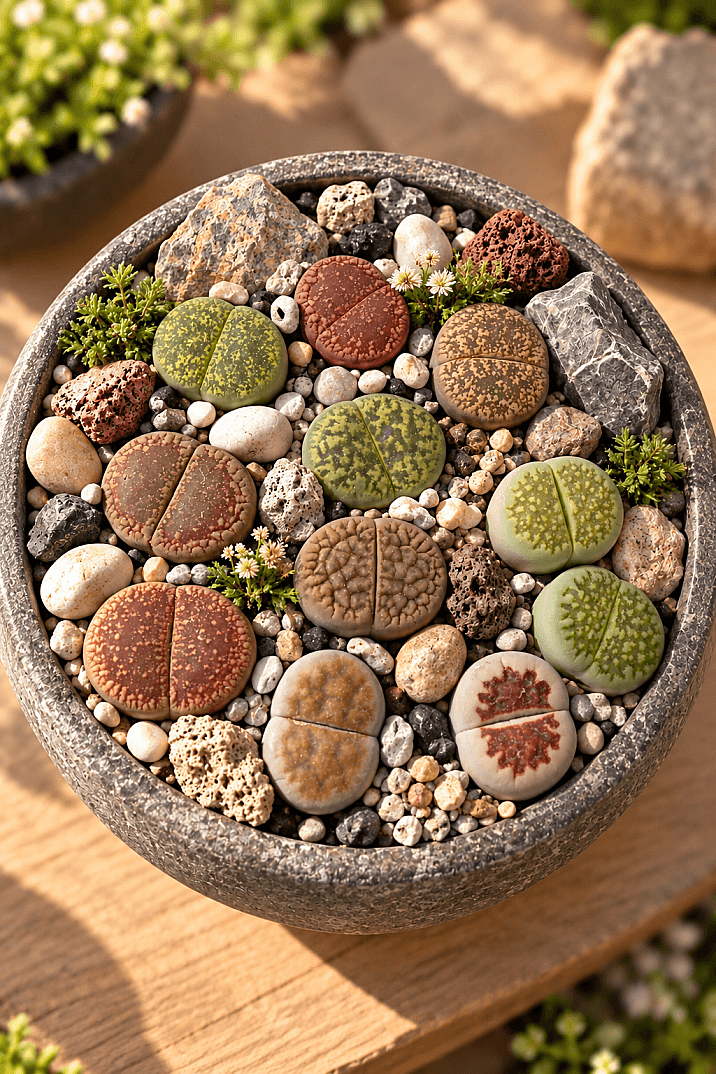 “Lithops” Yaşayan Taşlar rengarenk set - 10’lu karışık özel türler set - 1