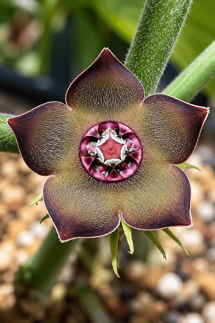 Matelea Cyclophylla – Meksika'ya Özgü Siyah Kadife Çiçekli Meşe Gövdeli Nadir Caudex Bitki - 3